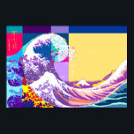 Hokusai Meets Fibonacci, Pop Art Style Poster<br><div class="desc">Another version  from the series "Hokusai Meets Fibonacci." Fibonacci spiral superimposed on "The Great Wave"  by Hokusai. Executed in pop art style. Fibonacci sequence,  golden ratio fascinating artists and scientists for centuries.</div>