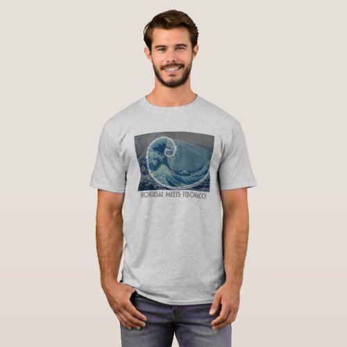 Hokusai Meets Fibonacci with Numerical Sequence T_Shirt