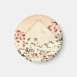 Hokusai Mount Fuji Cherry Blossoms Magnet