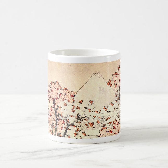 Hokusai Mount Fuji Cherry Blossoms Mug (Center)