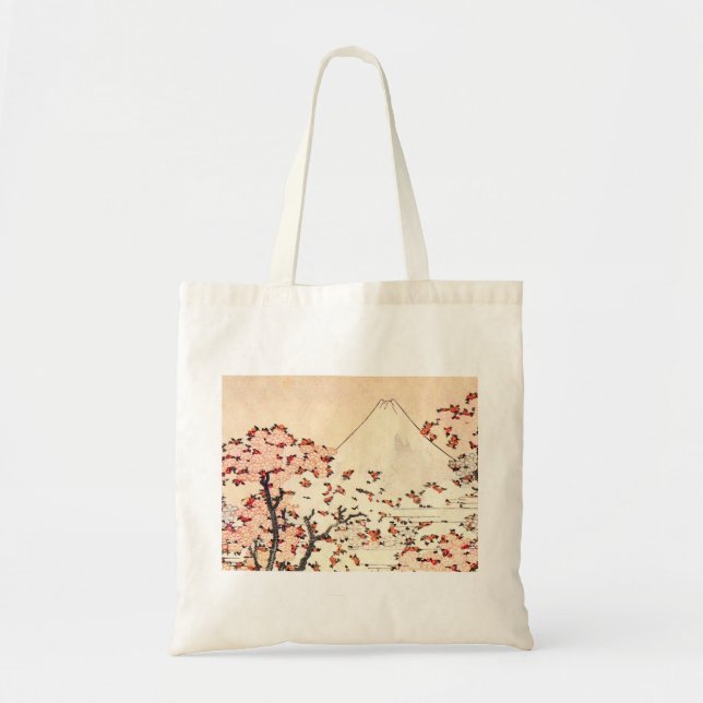 Hokusai Mount Fuji Cherry Blossoms Tote Bag (Front)