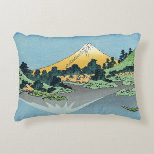 Hokusai - Mount Fuji Reflects in Lake Kawaguchi Accent Pillow