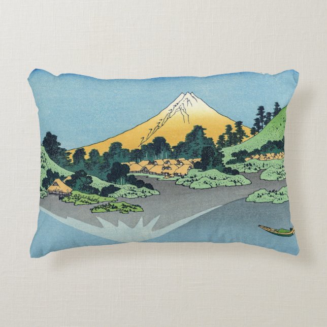 Hokusai - Mount Fuji Reflects in Lake Kawaguchi  Accent Pillow (Front)