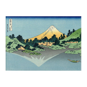 Hokusai Mount Fuji reflects in Lake Kawaguchi Acrylic Print