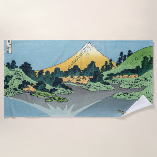 Hokusai - Mount Fuji Reflects in Lake Kawaguchi Beach Towel