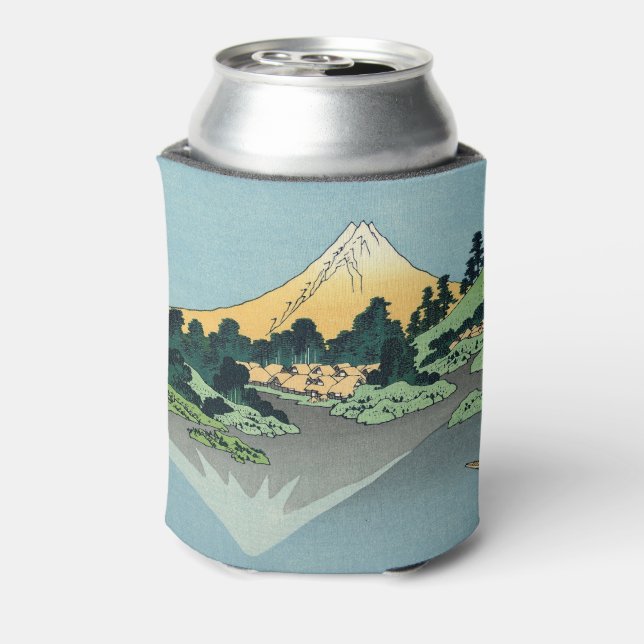 Hokusai Mount Fuji reflects in Lake Kawaguchi   Can Cooler (Can Back)