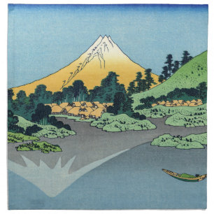 Hokusai - Mount Fuji Reflects in Lake Kawaguchi Cloth Napkin