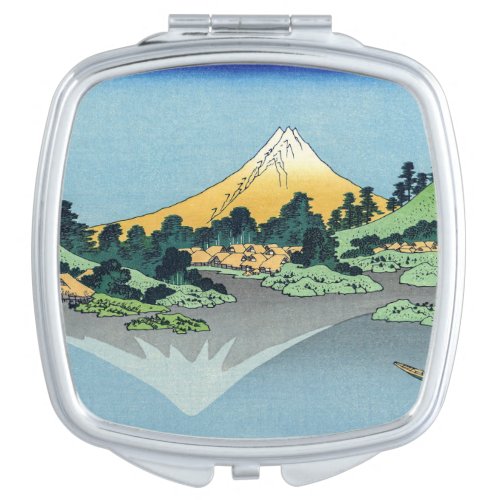 Hokusai _ Mount Fuji Reflects in Lake Kawaguchi Compact Mirror