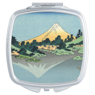 Hokusai Mount Fuji reflects in Lake Kawaguchi Compact Mirror