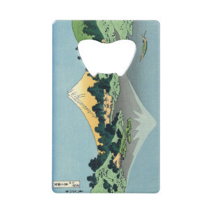Hokusai Mount Fuji reflects in Lake Kawaguchi    Credit Card Bottle Opener