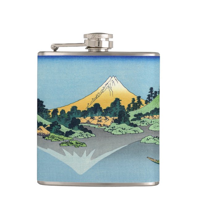 Hokusai - Mount Fuji Reflects in Lake Kawaguchi Flask (Front)