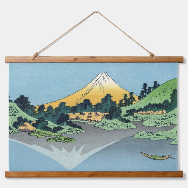Hokusai - Mount Fuji Reflects in Lake Kawaguchi Hanging Tapestry (Front)