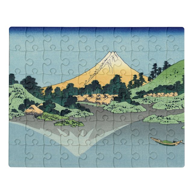 Hokusai Mount Fuji reflects in Lake Kawaguchi  Jigsaw Puzzle (Puzzle Horizontal)