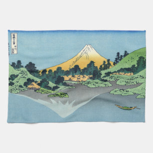 Hokusai - Mount Fuji Reflects in Lake Kawaguchi Kitchen Towel