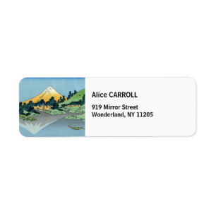 Hokusai - Mount Fuji Reflects in Lake Kawaguchi Label