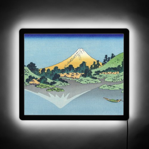 Hokusai _ Mount Fuji Reflects in Lake Kawaguchi LED Sign