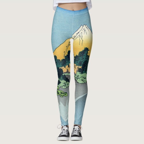 Hokusai _ Mount Fuji Reflects in Lake Kawaguchi Leggings