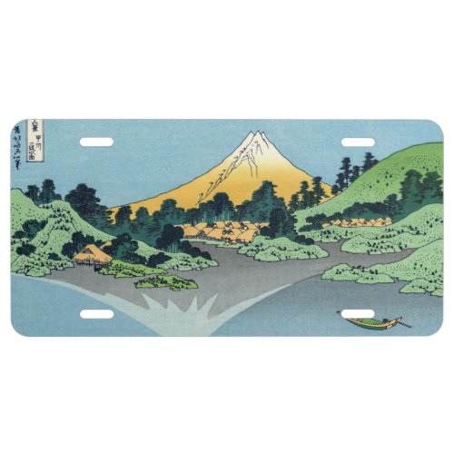 Hokusai _ Mount Fuji Reflects in Lake Kawaguchi License Plate