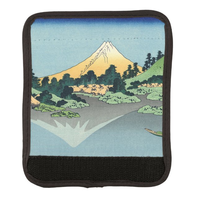 Hokusai Mount Fuji reflects in Lake Kawaguchi   Luggage Handle Wrap (Front)