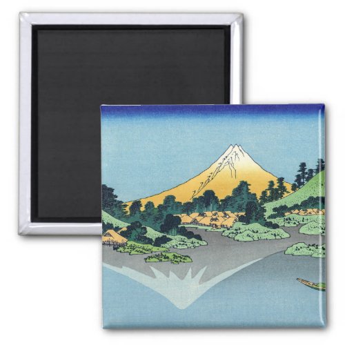 Hokusai _ Mount Fuji Reflects in Lake Kawaguchi Magnet