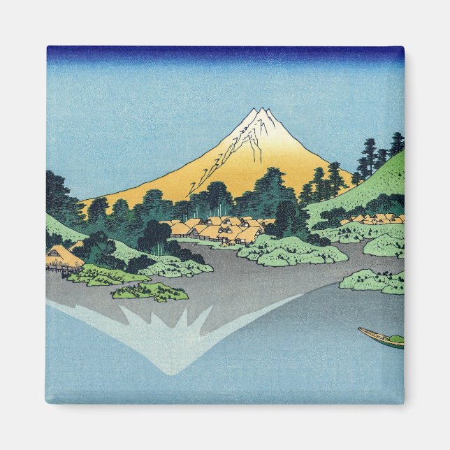 Hokusai - Mount Fuji Reflects in Lake Kawaguchi Magnet (Front)