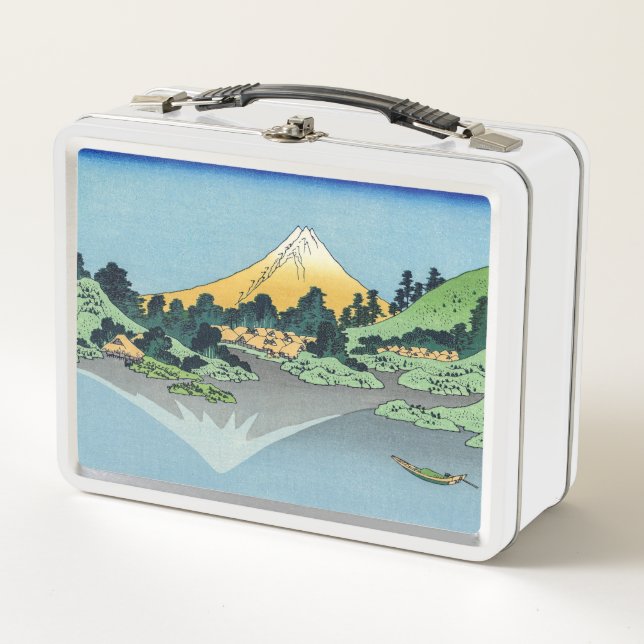 Hokusai - Mount Fuji Reflects in Lake Kawaguchi Metal Lunch Box (Front)