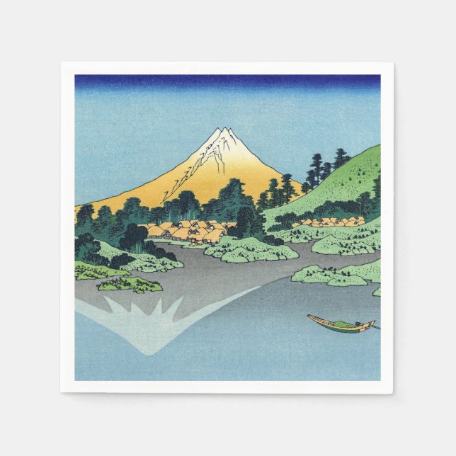 Hokusai - Mount Fuji Reflects in Lake Kawaguchi Napkins (Front)