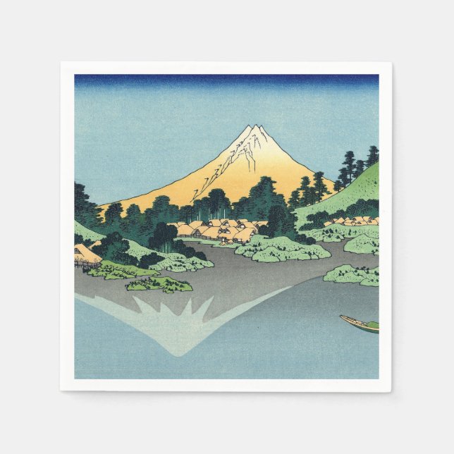Hokusai Mount Fuji reflects in Lake Kawaguchi    Napkins (Front)
