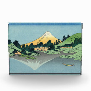 Hokusai Mount Fuji reflects in Lake Kawaguchi  Photo Block