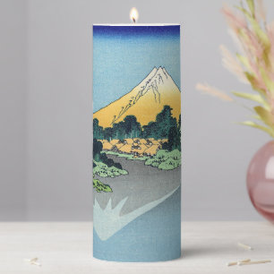 Hokusai - Mount Fuji Reflects in Lake Kawaguchi Pillar Candle