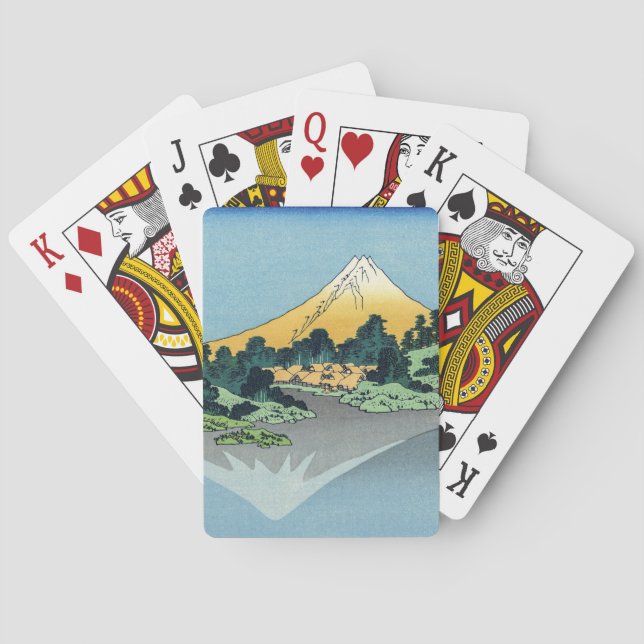 Hokusai - Mount Fuji Reflects in Lake Kawaguchi Poker Cards (Back)
