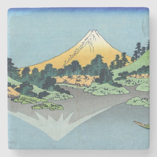 Hokusai _ Mount Fuji Reflects in Lake Kawaguchi Stone Coaster