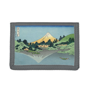 Hokusai Mount Fuji reflects in Lake Kawaguchi Tri-fold Wallet