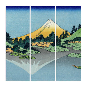Hokusai - Mount Fuji Reflects in Lake Kawaguchi Triptych