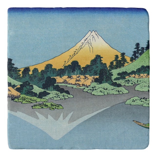 Hokusai - Mount Fuji Reflects in Lake Kawaguchi Trivet (Front)