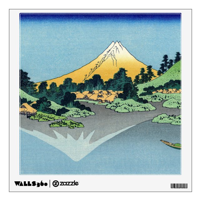 Hokusai - Mount Fuji Reflects in Lake Kawaguchi Wall Decal (Front)