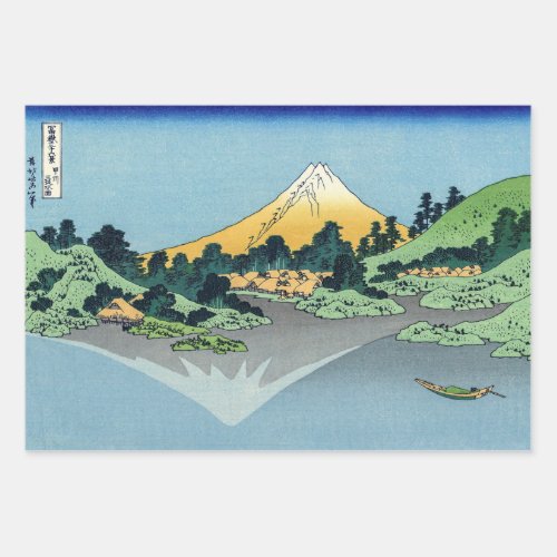 Hokusai _ Mount Fuji Reflects in Lake Kawaguchi Wrapping Paper Sheets