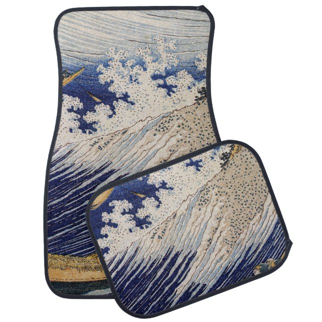 Hokusai Ocean Waves Sea Boats Car Floor Mat (Set)
