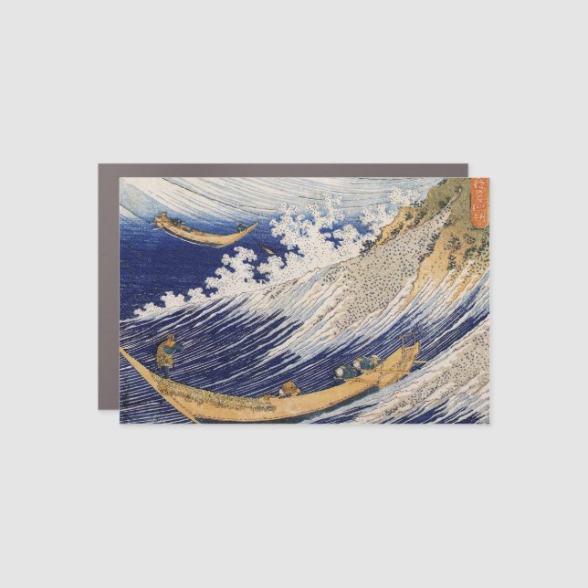 Hokusai Ocean Waves Sea Boats Car Magnet (Front)