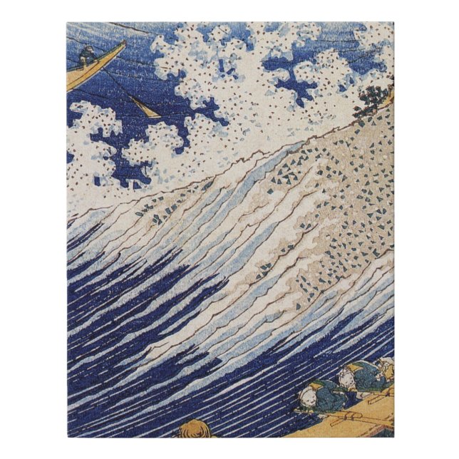 Hokusai Ocean Waves Sea Boats Faux Canvas Print (Front)