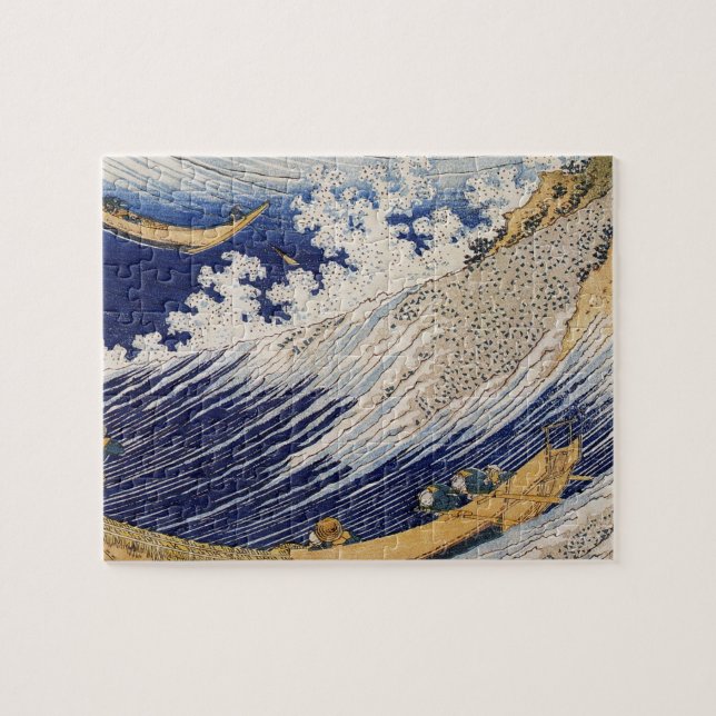 Hokusai Ocean Waves Sea Boats Jigsaw Puzzle (Horizontal)