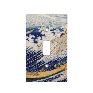 Hokusai Ocean Waves Sea Boats Light Switch Cover