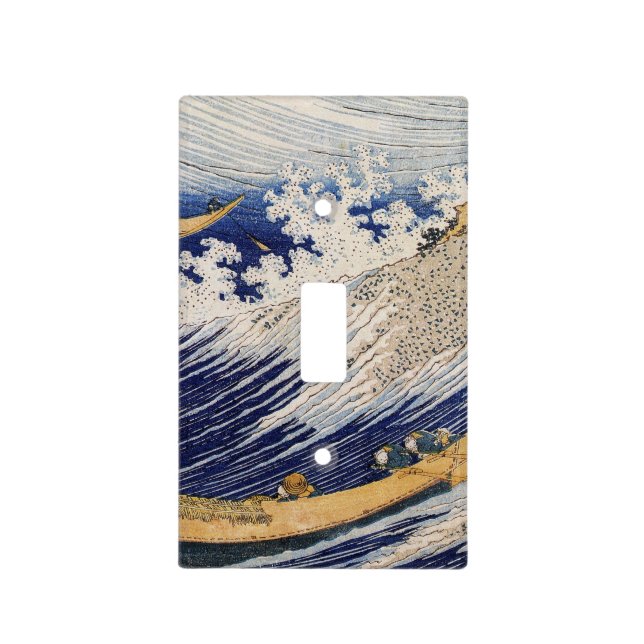 Hokusai Ocean Waves Sea Boats Light Switch Cover (Front)