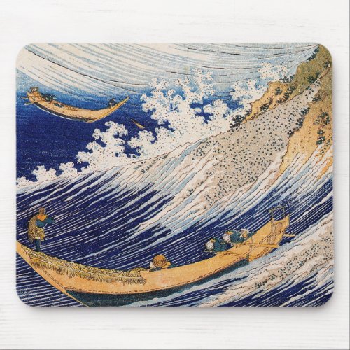 Hokusai Ocean Waves Sea Boats Mouse Pad