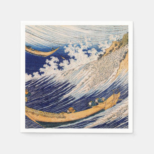 Hokusai Ocean Waves Sea Boats Napkins