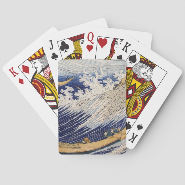 Hokusai Ocean Waves Sea Boats Poker Cards (Back)