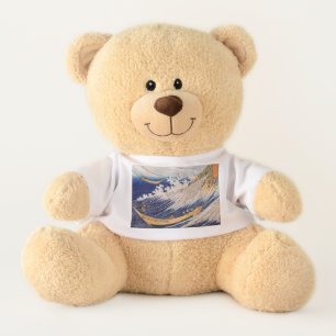 Hokusai Ocean Waves Sea Boats Teddy Bear