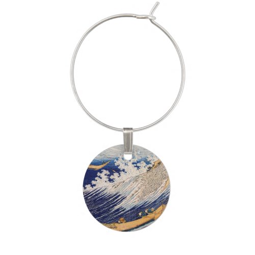 Hokusai Ocean Waves Sea Boats Wine Charm