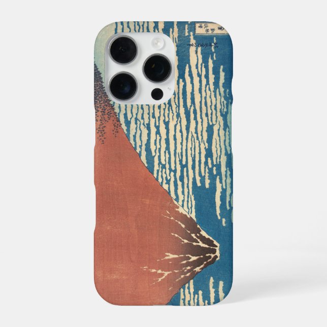 Hokusai Red Fuji iPhone 15 Pro Case – Fine Wind Cl (Back)