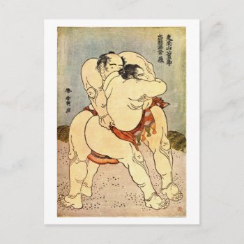 Hokusai Sumo Wrestlers Postcard by wesleyowns at Zazzle